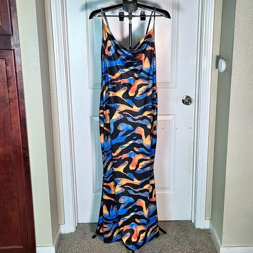 Shein curve multi coloured maxi dress size 0XL (US 12)